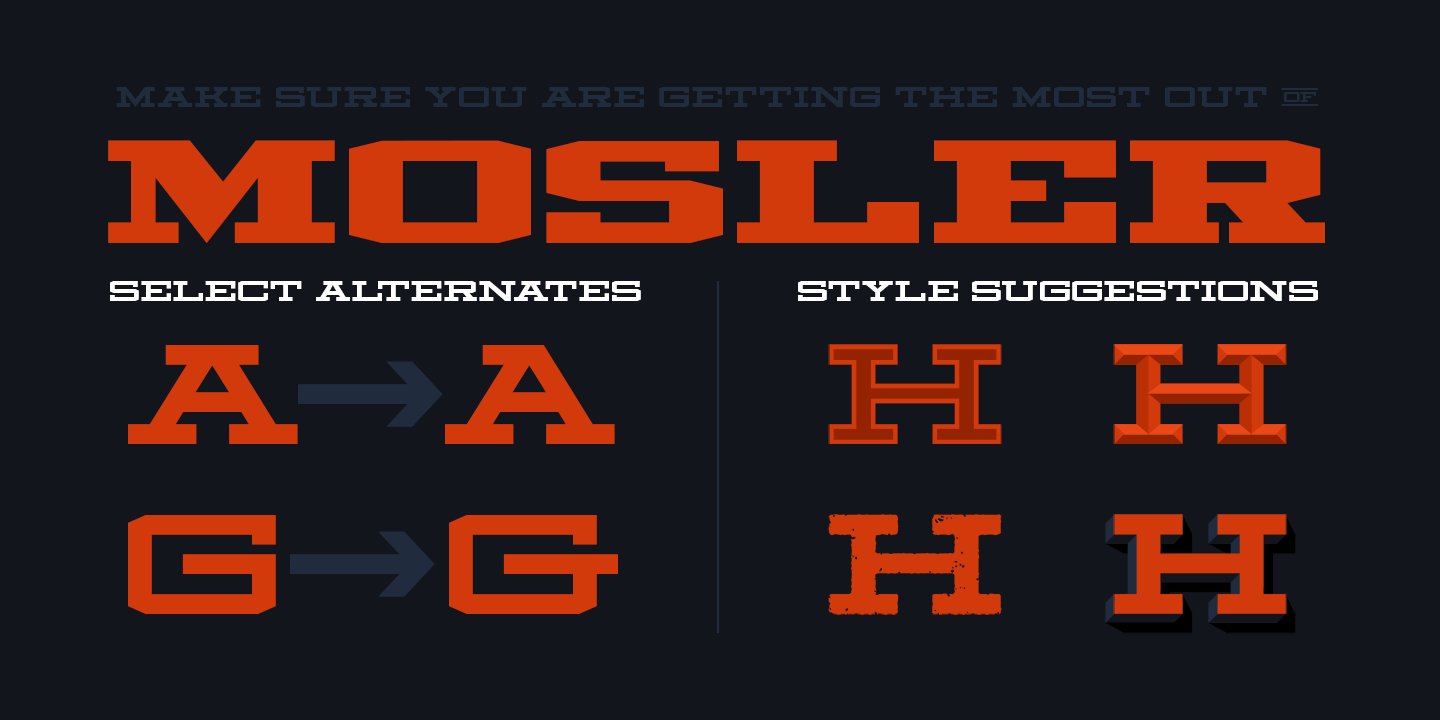 Пример шрифта Mosler